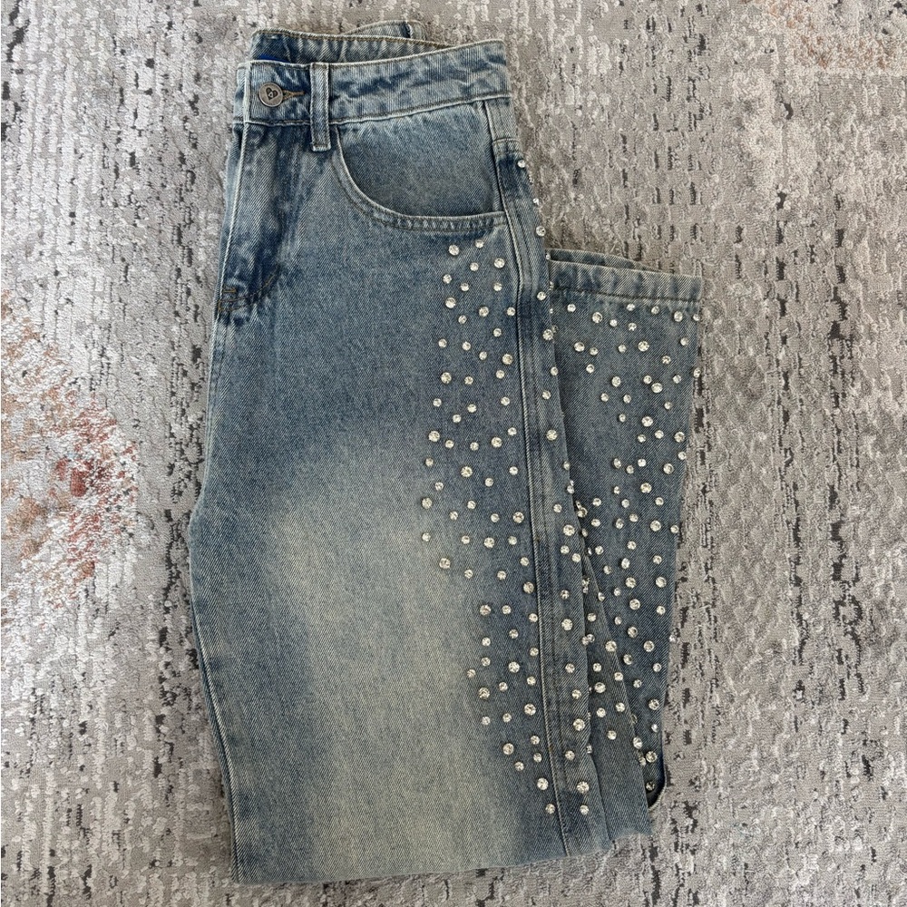 Aelfric Eden Rhinestone Wide Leg Loose Jeans